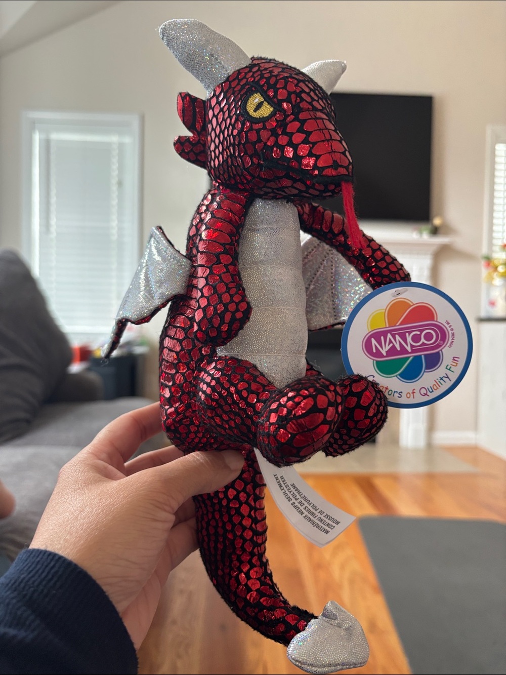 Nanco Red Scaled Flying Dragon Plush
